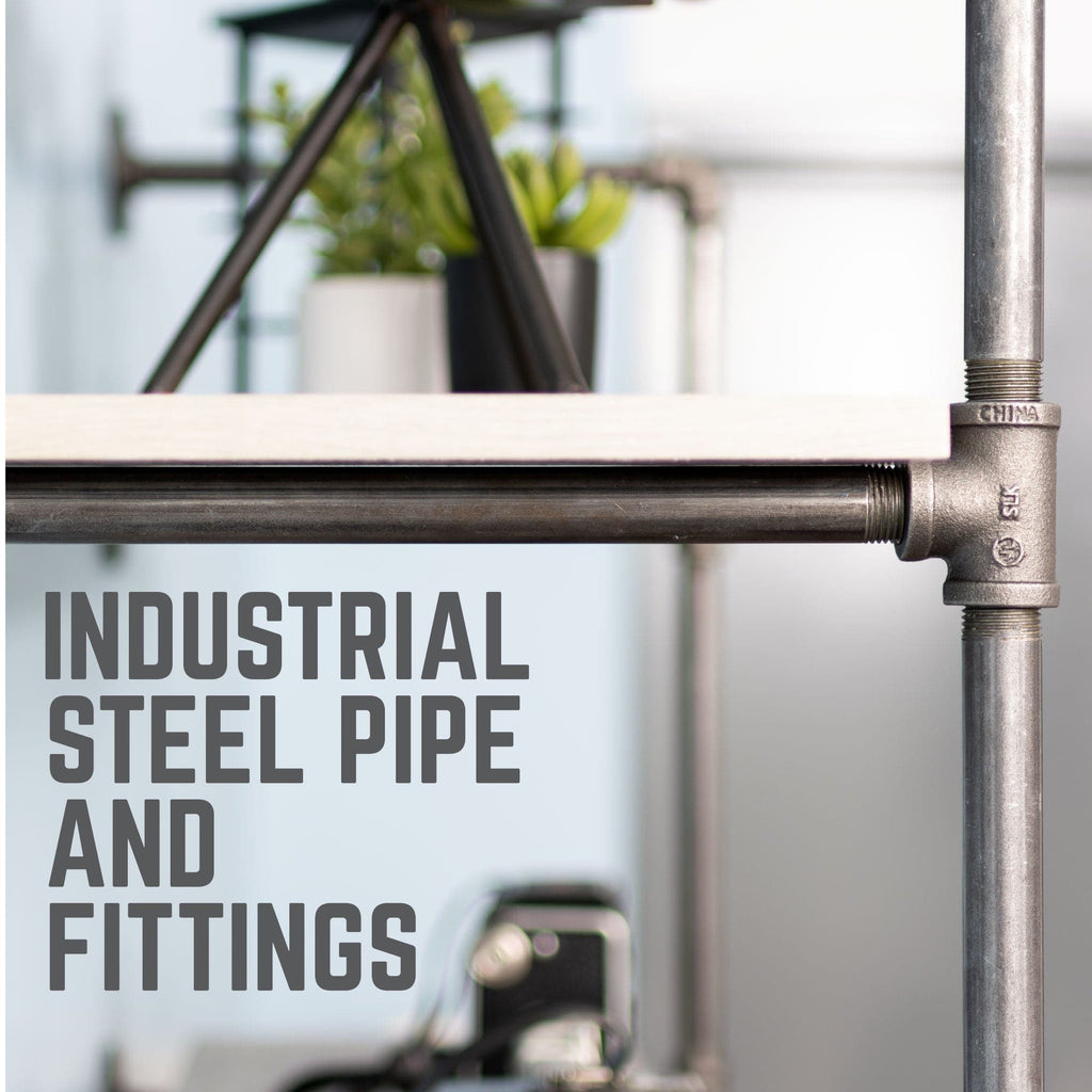 Two-tier wall-mounted shelf brackets by Pipe Decor, sturdy metal design with a sleek finish for modern home storage.