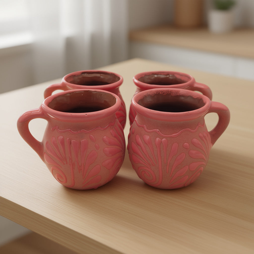 Pink Talavera Mug by The Talavera Hub featuring traditional Mexican ceramic design and handcrafted details.