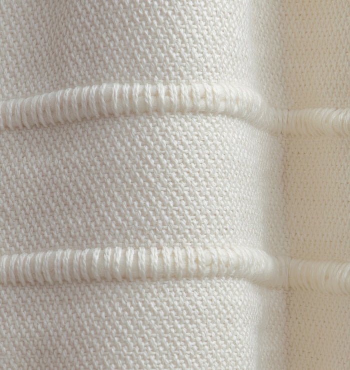 Ivory multi-striped wool throw blanket by Homelosophy, showing soft, cozy fabric with natural striped pattern for home decor.