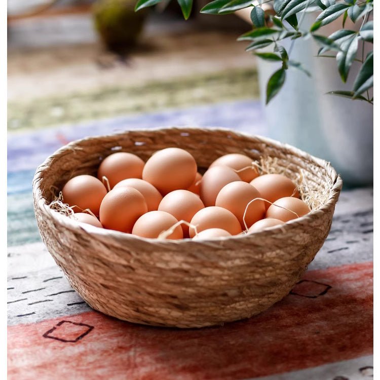 RusticReach seagrass bowl basket for storage or display, woven natural seagrass with sturdy handles, ideal for home organization.