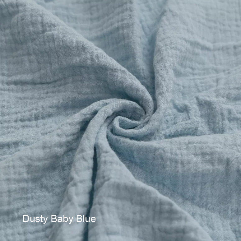 Organic cotton double gauze duvet cover for Snuggle Me infant lounger by Wendy Anne, in a soft dusty blue color.