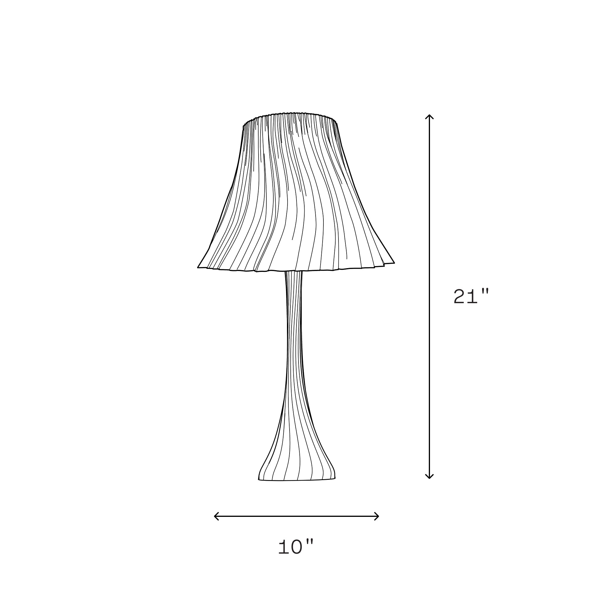 Wooj Design Pleat Lamp with a fabric pleated shade, modern table lamp design, showcasing soft ambient lighting.
