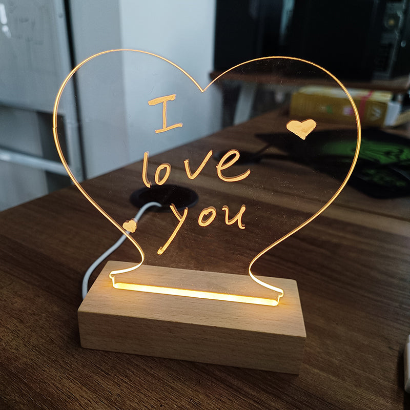 Perfecsy Creative LED Night Light with message board, USB-powered, holiday light, includes pen, ideal for children and friends' decoration