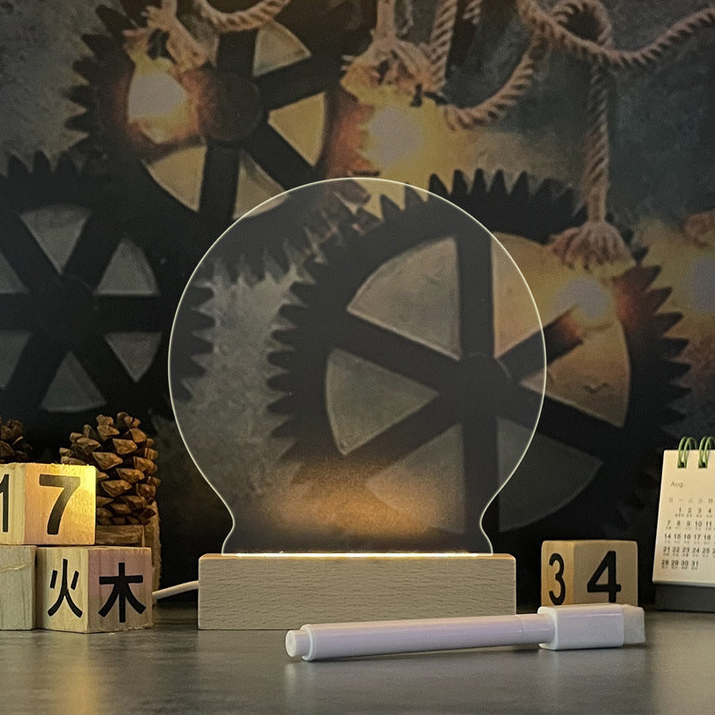 Perfecsy creative LED night light and message board with pen, ideal as a holiday gift for children or girlfriends, decorative night lamp.