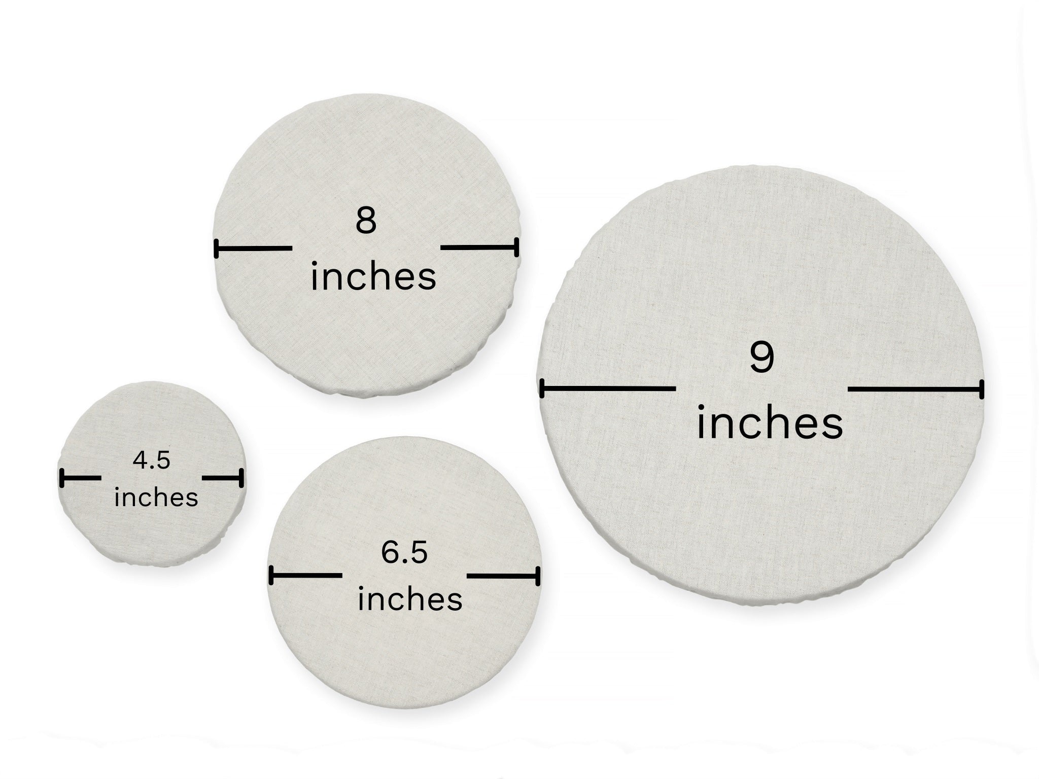 Organic Cotton Mart cloth bowl covers in various sizes, made from breathable fabric to keep food fresh and covered.