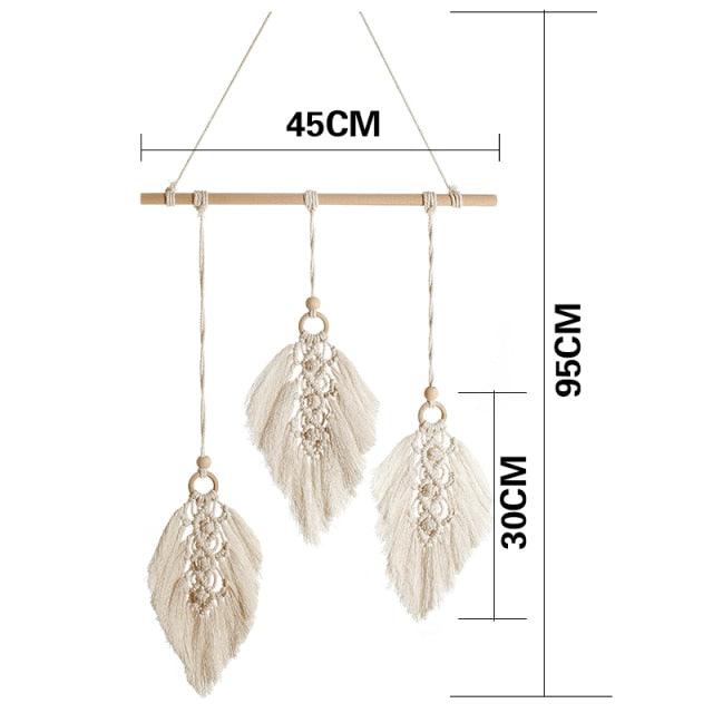 Stevvex leaf wall hanging dream catcher decor with LED light, ideal for aesthetic room, dorm, or teen girl's bedroom decoration.