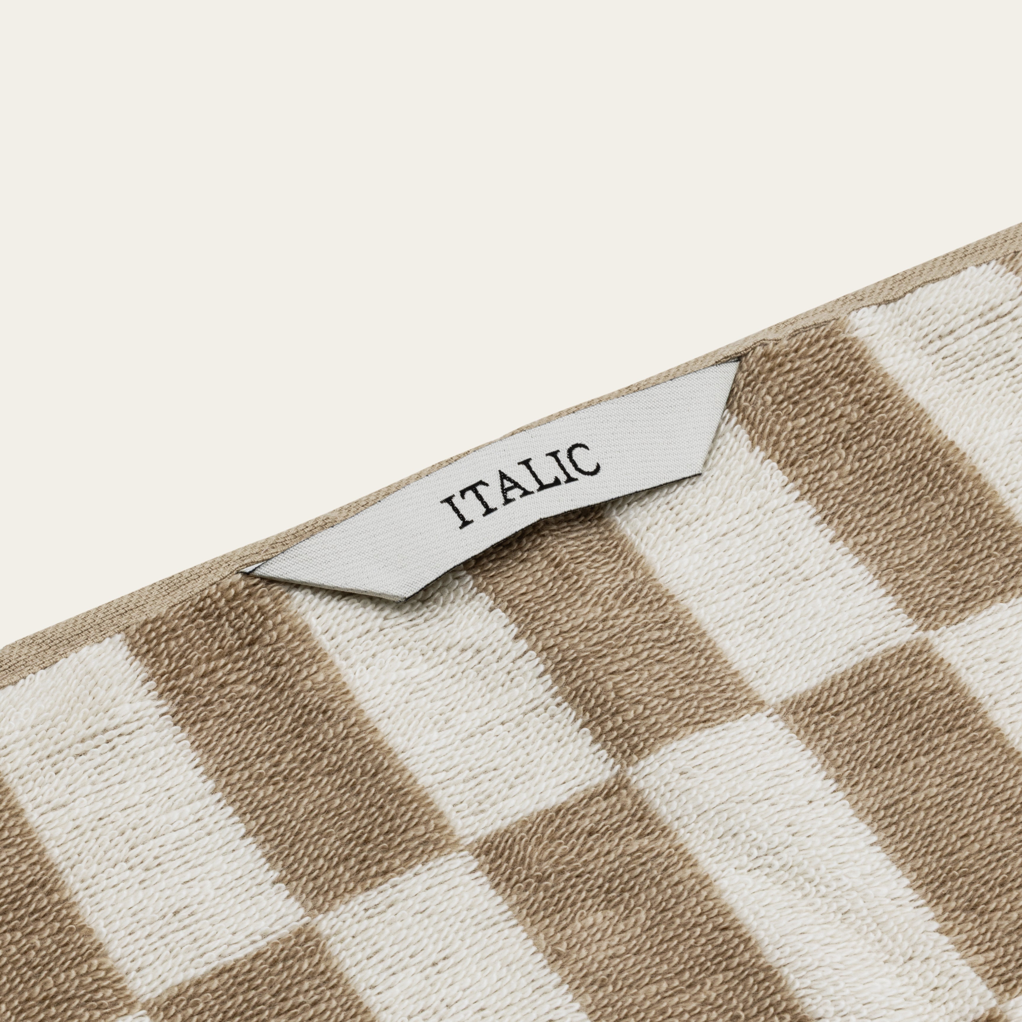 Set of four Pietra Australian cotton washcloths by Italic with soft, plush texture and neutral color for gentle skincare and bathing.