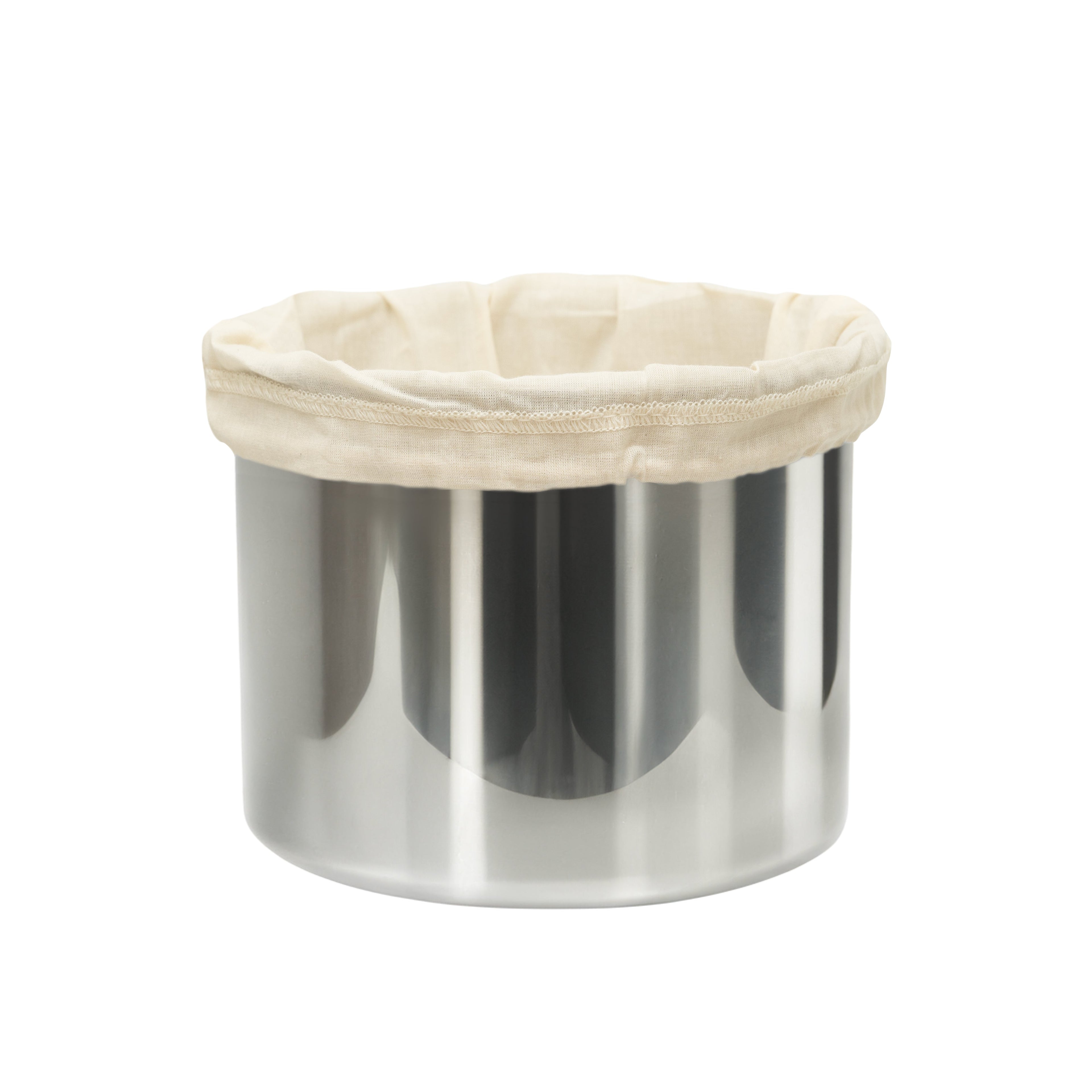 Organic Cotton Mart reusable nut milk bags used as strainers for almond milk and nut milk preparation.